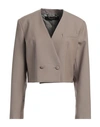 Federica Tosi Woman Blazer Khaki Size 4 Polyester, Wool, Elastane In Beige