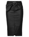 8pm Woman Midi Skirt Black Size S Polyurethane, Viscose, Polyamide, Elastane