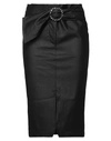 8pm Woman Midi Skirt Black Size S Polyurethane, Viscose, Polyamide, Elastane In Black