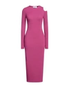 Kaos Woman Midi Dress Mauve Size S Viscose, Polyester, Polyamide In Purple