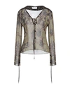 Marine Serre Woman Shirt Military Green Size M Viscose In Green