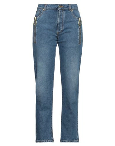 Moschino Woman Jeans Blue Size 14 Cotton, Lyocell, Elastane