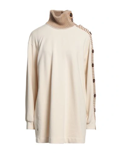 Jijil Woman Sweatshirt Beige Size 2 Cotton, Polyester