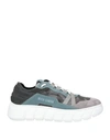Mich E Simon Mich Simon Man Sneakers Grey Size 9 Soft Leather, Textile Fibers In Grey