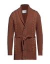 Tagliatore Man Cardigan Brown Size 42 Virgin Wool