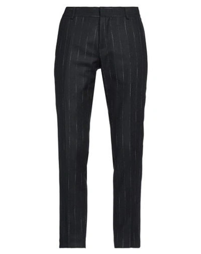 Grey Daniele Alessandrini Man Pants Navy Size 34 Wool, Polyester, Polyamide, Cotton In Navy Blue