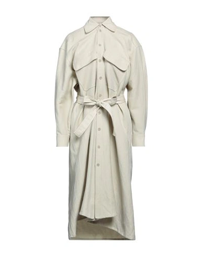 Lemaire Woman Midi Dress Light Grey Size 2 Linen, Virgin Wool