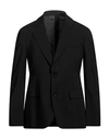 Ferragamo Man Blazer Black Size 44 Virgin Wool, Elastane In Black