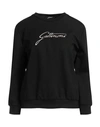 GATTINONI GATTINONI WOMAN SWEATSHIRT BLACK SIZE XS VISCOSE, POLYAMIDE, ELASTANE