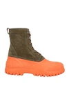 Diemme Woman Ankle Boots Dark Green Size 6 Leather, Rubber In Green