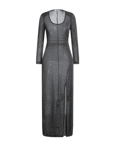 Dimora Woman Maxi Dress Steel Grey Size 6 Viscose, Polyamide, Polyester