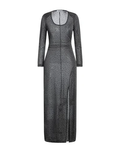 Dimora Woman Maxi Dress Charcoal Size 4 Viscose, Polyamide, Polyester In Grey