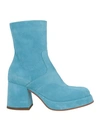 Lemaré Woman Ankle Boots Sky Blue Size 7 Soft Leather