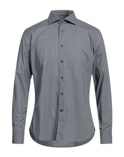 Tintoria Mattei 954 Man Shirt Lead Size 15 Cotton In Grey