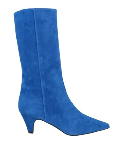 Islo Isabella Lorusso Woman Knee Boots Azure Size 7 Soft Leather In Blue