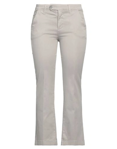 Noir'n'bleu Woman Pants Light Grey Size 31 Lyocell, Polyester, Elastane In Off White