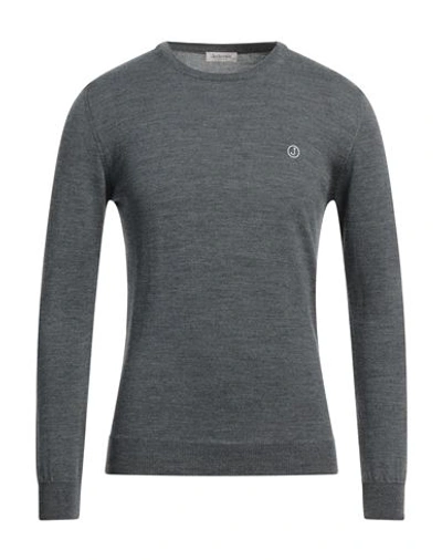 Jeckerson Man Sweater Lead Size Xl Merino Wool In Grey