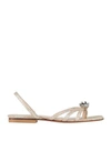 MANILA GRACE MANILA GRACE WOMAN THONG SANDAL BEIGE SIZE 7 SOFT LEATHER