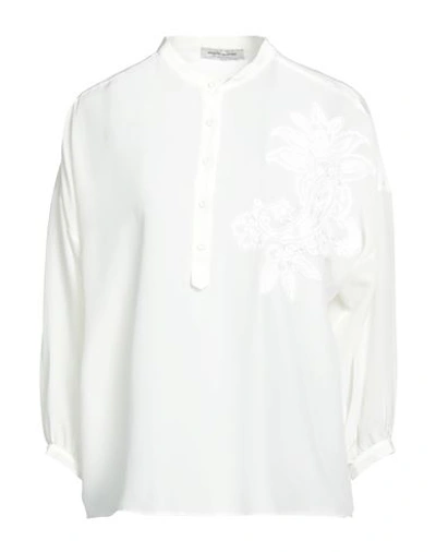 Angelo Marani Woman Shirt Ivory Size 6 Silk In White