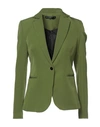 Spago Donna Woman Suit Jacket Military Green Size 4 Polyester, Elastane