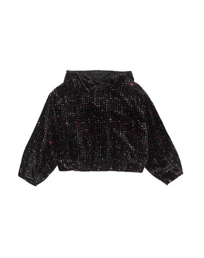 Emporio Armani Babies'  Toddler Girl Sweatshirt Black Size 6 Viscose, Polyamide