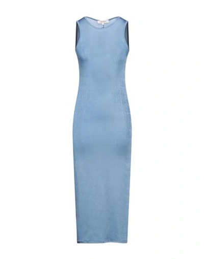 Kontatto Woman Midi Dress Pastel Blue Size Xs Polyester, Elastane