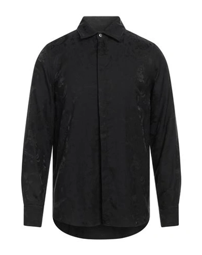 John Richmond Man Shirt Black Size 44 Viscose, Cotton
