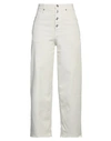 Department 5 Woman Jeans Beige Size 24 Cotton, Elastane