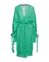 Pink Memories Woman Cardigan Green Size 8 Acrylic, Mohair Wool, Polyamide, Wool In Green