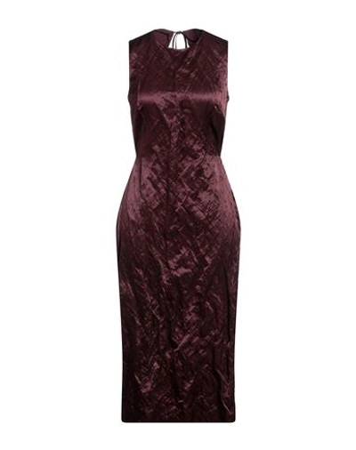 Del Core Woman Midi Dress Deep Purple Size 4 Viscose, Cotton, Metallic Fiber, Acetate, Silk