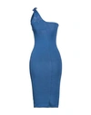 Mangano Woman Midi Dress Navy Blue Size 8 Cotton In Navy Blue