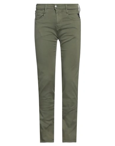 Replay Mens Military Green Benni Straight-leg Regular-fit Stretch-cotton Trousers