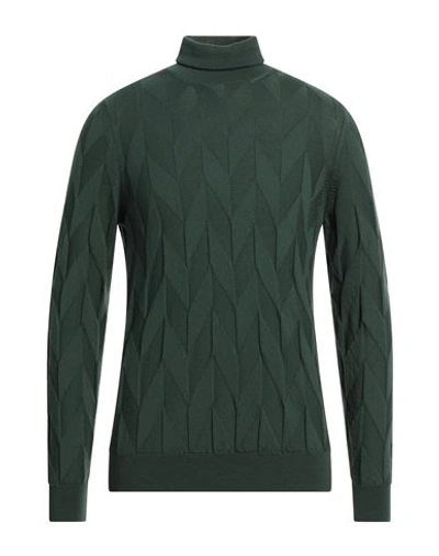 +39 Masq Man Turtleneck Green Size 38 Merino Wool In Green