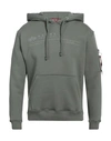 Alpha Industries Man Sweatshirt Military Green Size M Cotton, Polyester In Green