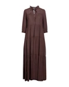 Honorine Woman Long Dress Dark Brown Size M Cotton