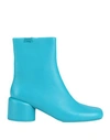 Camper Woman Ankle Boots Turquoise Size 9 Soft Leather In Blue