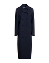 Maria Vittoria Paolillo Mvp Woman Coat Navy Blue Size 6 Polyester, Viscose, Elastane