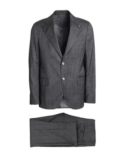 Lardini Man Suit Lead Size 42 Polyester, Wool In Grey