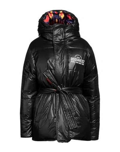 Dsquared2 Woman Down Jacket Black Size 10 Polyester