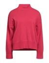 8pm Woman Turtleneck Fuchsia Size S Polyamide, Viscose, Wool, Cashmere In Pink