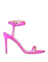 Stuart Weitzman Woman Sandals Fuchsia Size 10.5 Textile Fibers In Pink