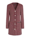 8 BY YOOX 8 BY YOOX HOUNDSTOOTH COTTON SHIRT DRESS WOMAN MINI DRESS RED SIZE 10 COTTON, POLYESTER, ACRYLIC, VI