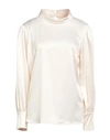 Emisphere Woman Top Cream Size 10 Polyester, Elastane In White