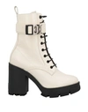 GIVENCHY GIVENCHY WOMAN ANKLE BOOTS IVORY SIZE 6 TEXTILE FIBERS