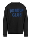 Dondup Man Sweatshirt Black Size Xl Cotton, Elastane In Black