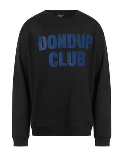 Dondup Man Sweatshirt Black Size Xl Cotton, Elastane