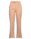 T.d.d. Ten-day Delivery T. D.d. Ten-day Delivery Woman Pants Camel Size 10 Polyester, Rayon, Elastic Fibres In Beige