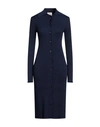 Semicouture Woman Midi Dress Black Size M Viscose, Polyester In Navy Blue
