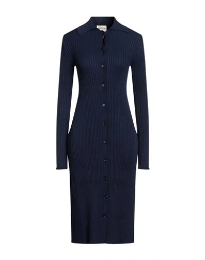Semicouture Woman Midi Dress Navy Blue Size M Viscose, Polyester