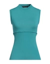 CEDRIC CHARLIER CEDRIC CHARLIER WOMAN SWEATER TURQUOISE SIZE 6 WOOL